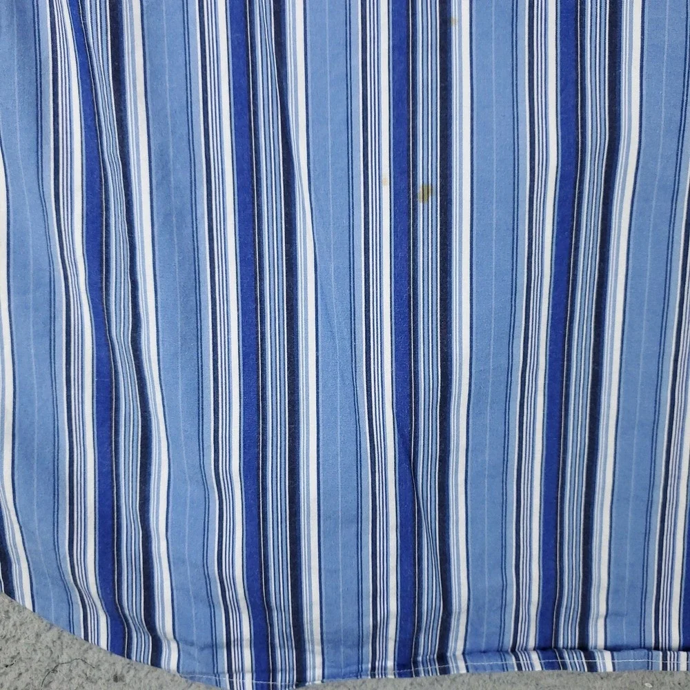 Ralph Lauren Shirt Size 18 Blue Striped Regent Dress Button Up *STAINED*